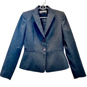 TAHARI Arthur S. Levine Women's Elegant Dark Gray Striped Cropped Blazer Size 2